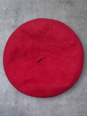 Vintage 80s Hot Pink 100% Wool OSFA Beret